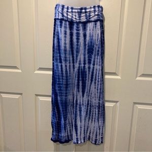 Olive & Oak Tie Dye Maxi Skirt Women’s Size Small Blue White